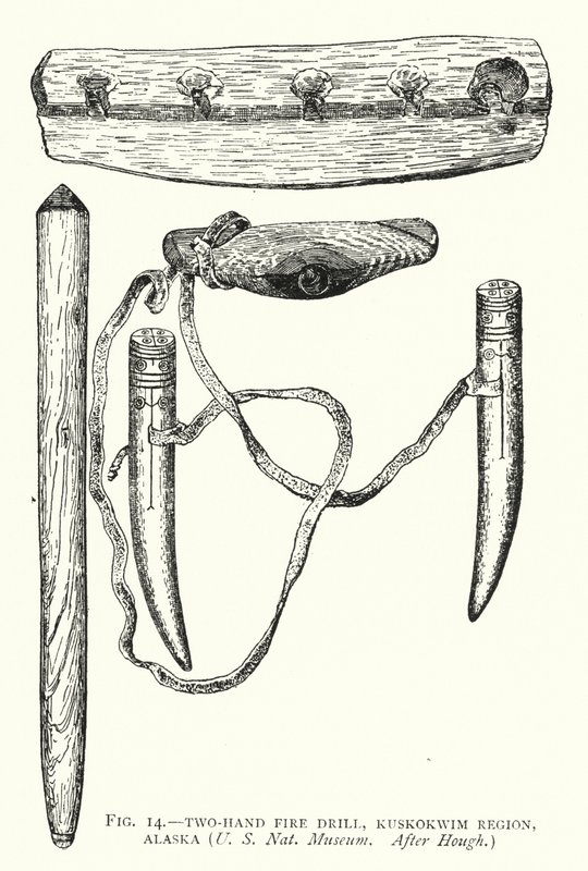Tohånds brannøvelse, Kuskokwim-regionen, Alaska (litho) av English School