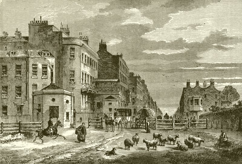 Tyburn Turnpike, 1820 av English School