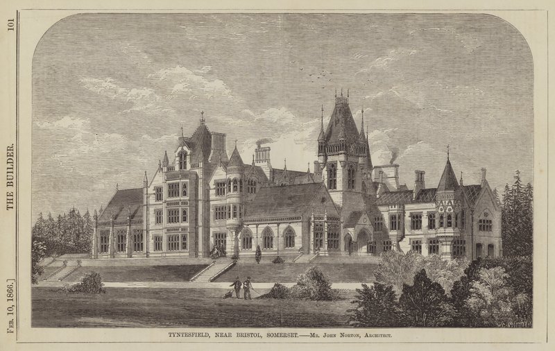 Tyntesfield, nær Bristol, Somerset, Mr John Norton, arkitekt (gravering) av English School