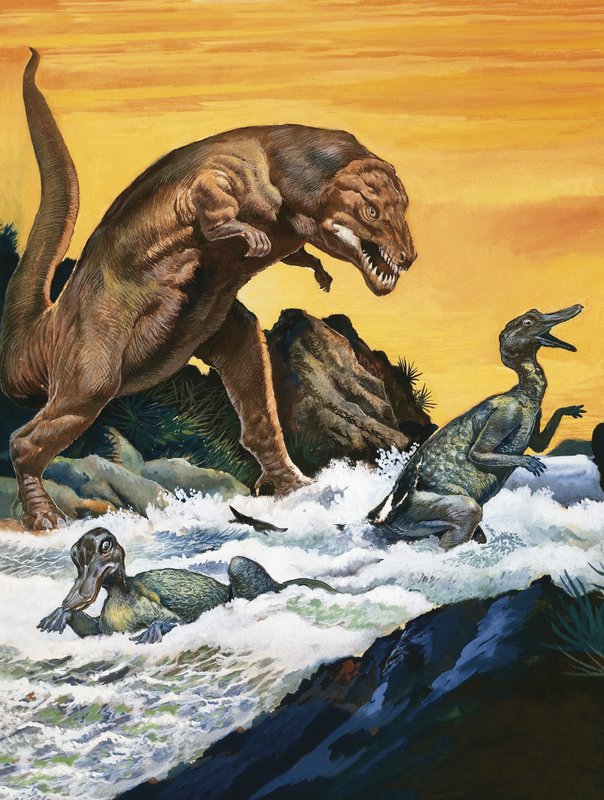 Tyrannosaurus Rex angriper av English School