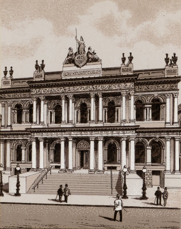 Ulster Bank, Belfast (litho) av English School