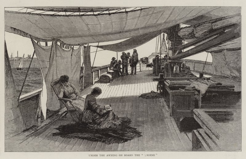Under markisen om bord på "Undine" (gravering) av English School