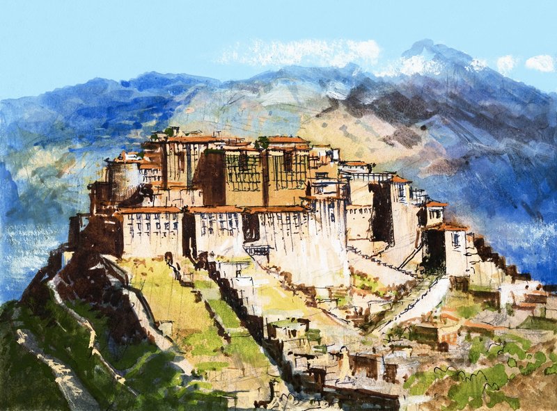 Uidentifisert sted, muligens Tibet av English School