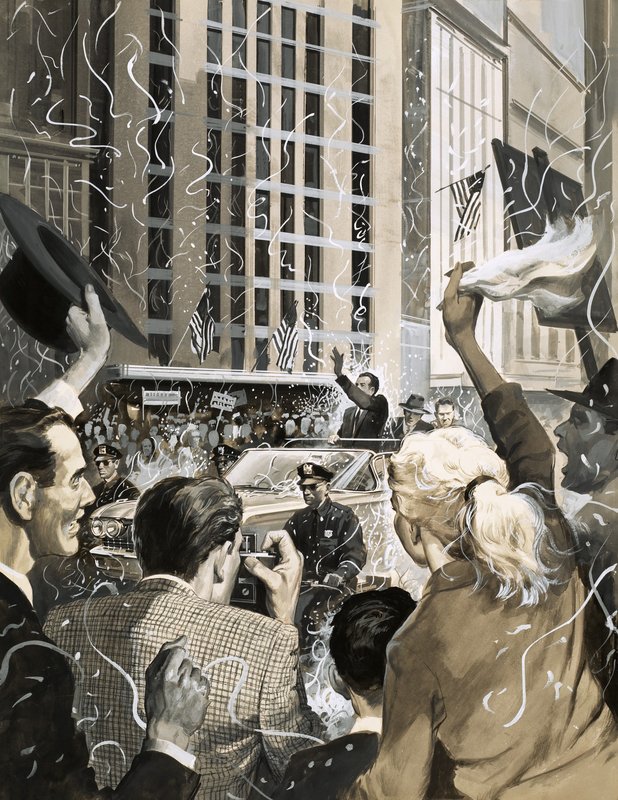 Uidentifisert ticker tape-parade i Amerika av English School