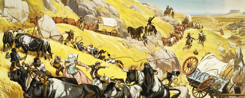 Uidentifisert vill vest-scene. Oklahoma-stien av English School