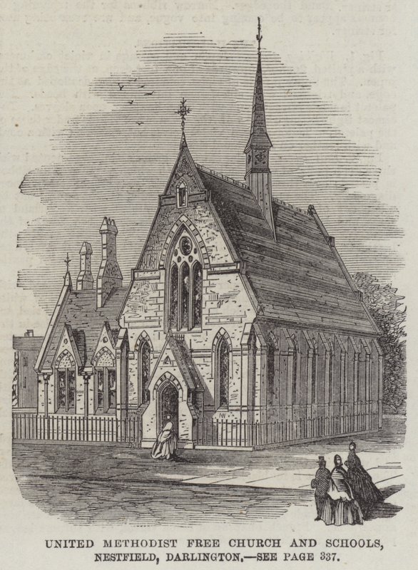United Methodist Free Church and Schools, Nestfield, Darlington (gravering) av English School