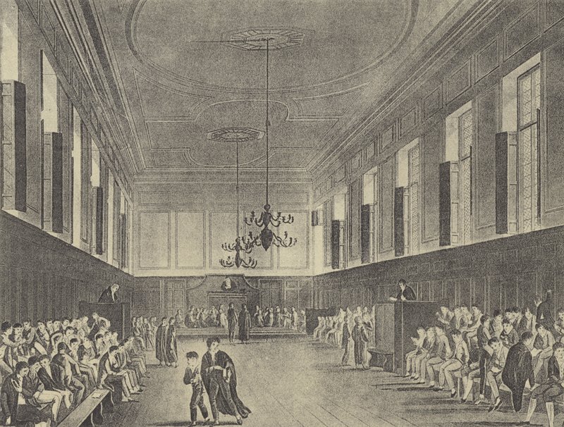 Øvre skole, 1816 (gravyr) av English School