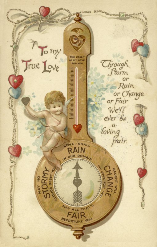 Valentinskort, med barometer av English School