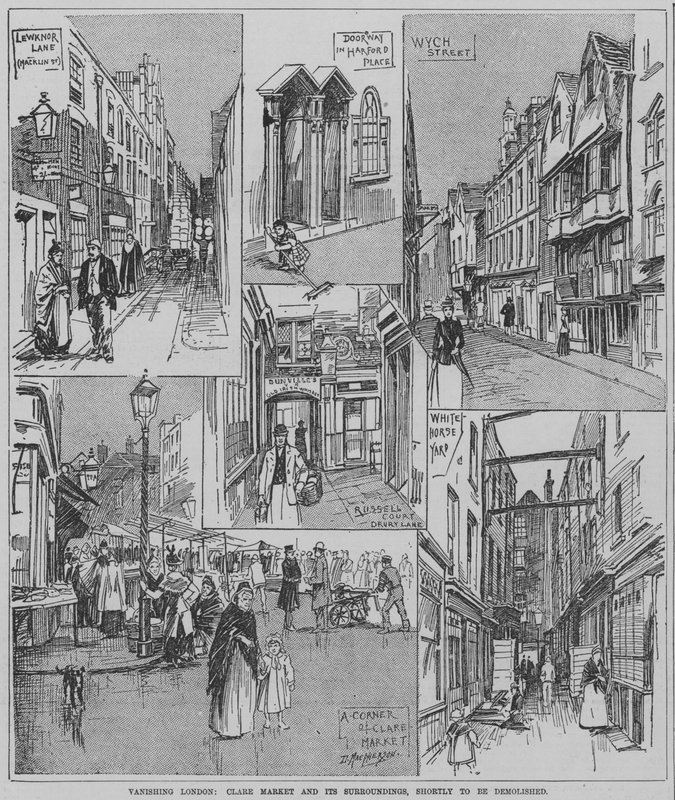 Vanishing London: Clare Market og gatene rundt kort før riving av English School