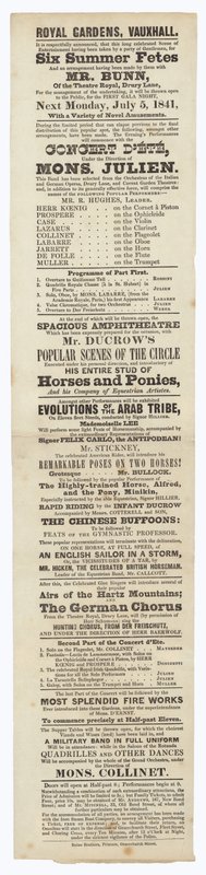 Vauxhall Gardens, annonse av English School