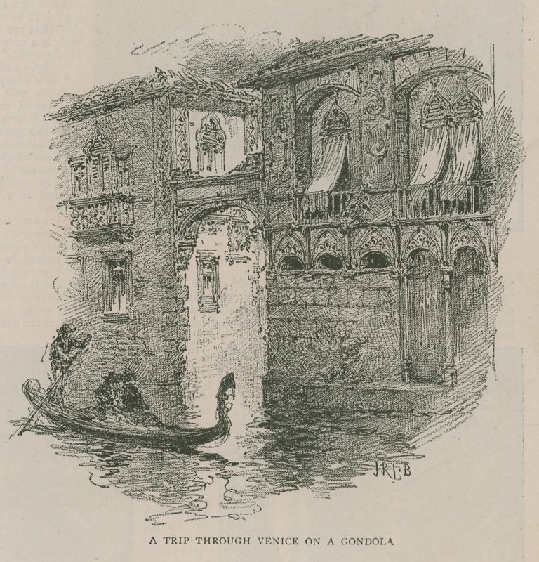 Venezia i London: Skisser ved Olympia - En tur gjennom Venezia på en gondol av English School