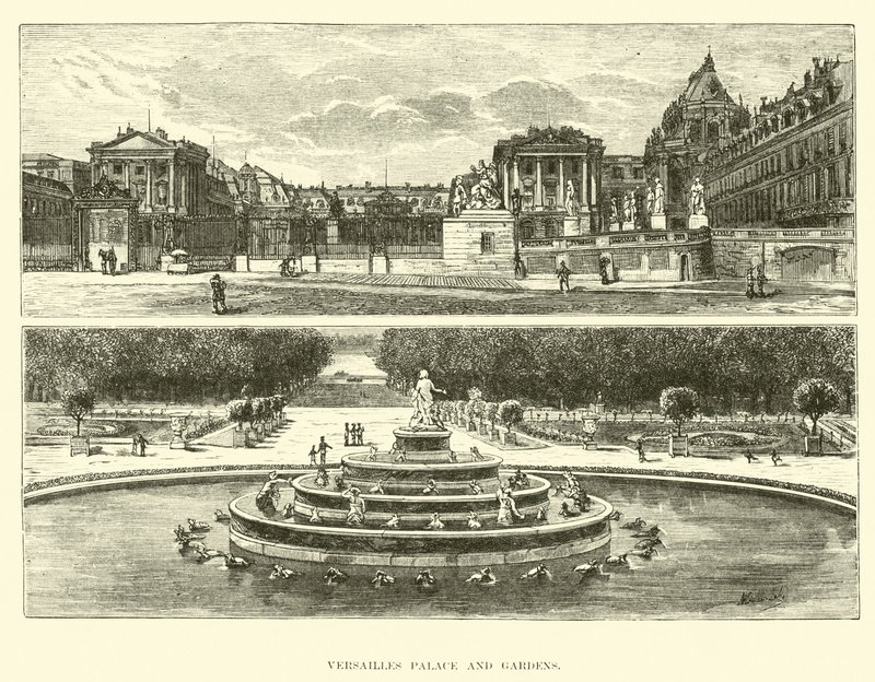 Versailles-palasset og hagene av English School
