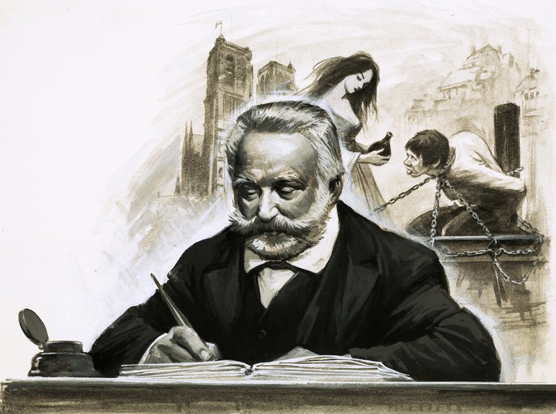 Victor Hugo skriver sin roman Notre Dame de Paris av English School