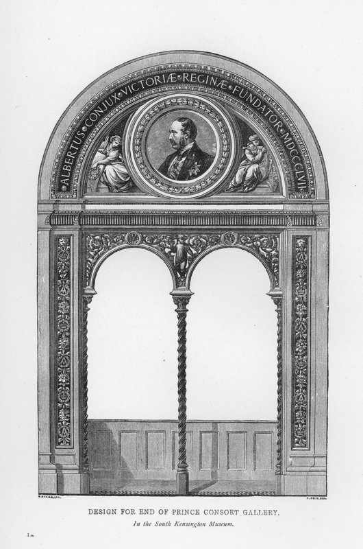 Victoria And Albert Museum: Design for End of Prince Consort Gallery (gravering) av English School