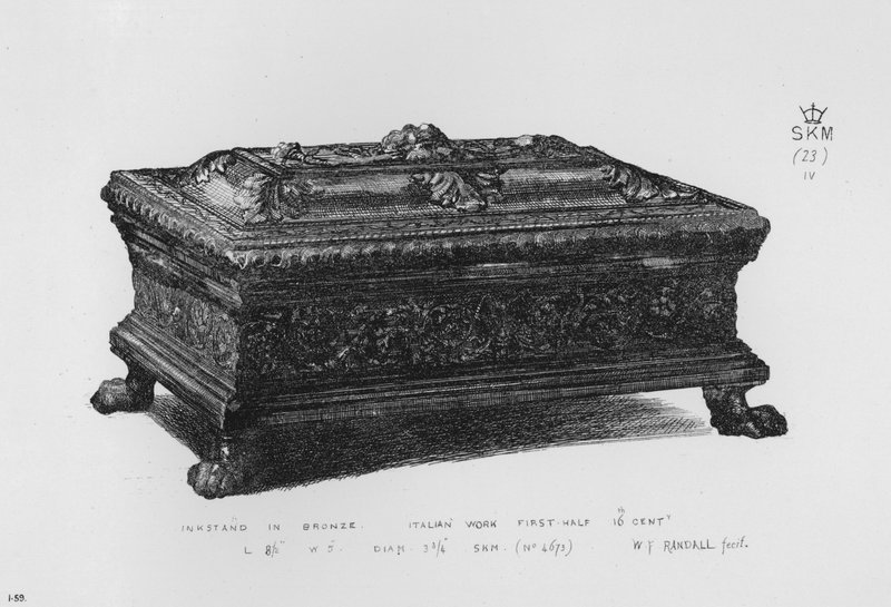 Victoria And Albert Museum: Blekkstand i bronse, italiensk arbeid, første halvdel av 1500-tallet (gravering) av English School