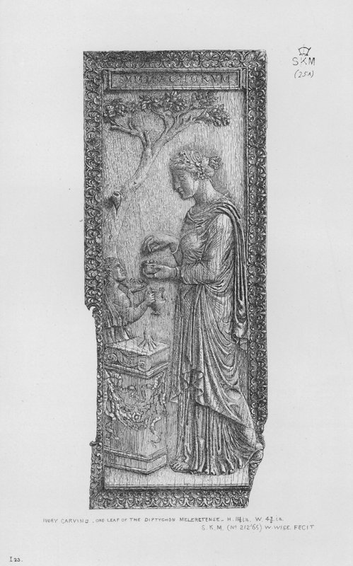 Victoria And Albert Museum: Elfenbensutskjæring, ett blad av Diptychon Meleretense (gravering) av English School