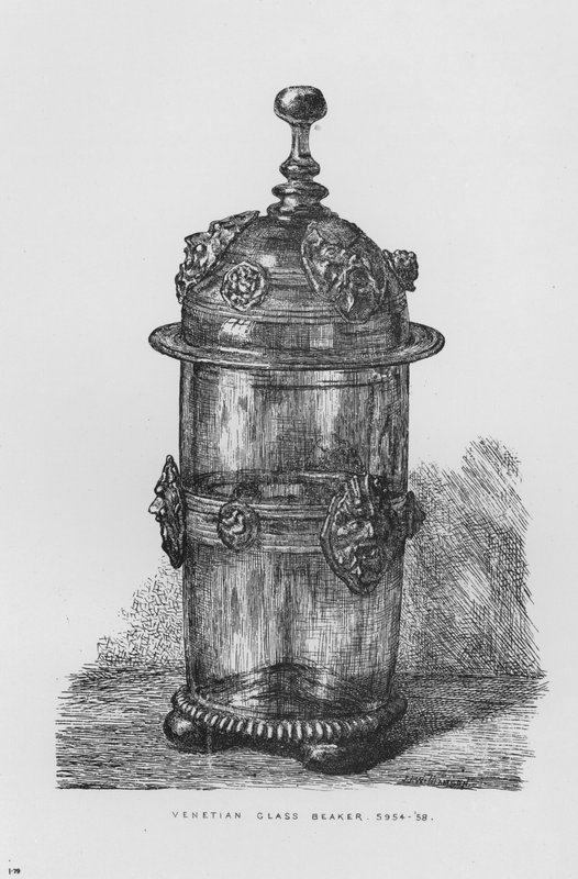 Victoria And Albert Museum: Venetian Glass Beaker 5954-58 (gravering) av English School