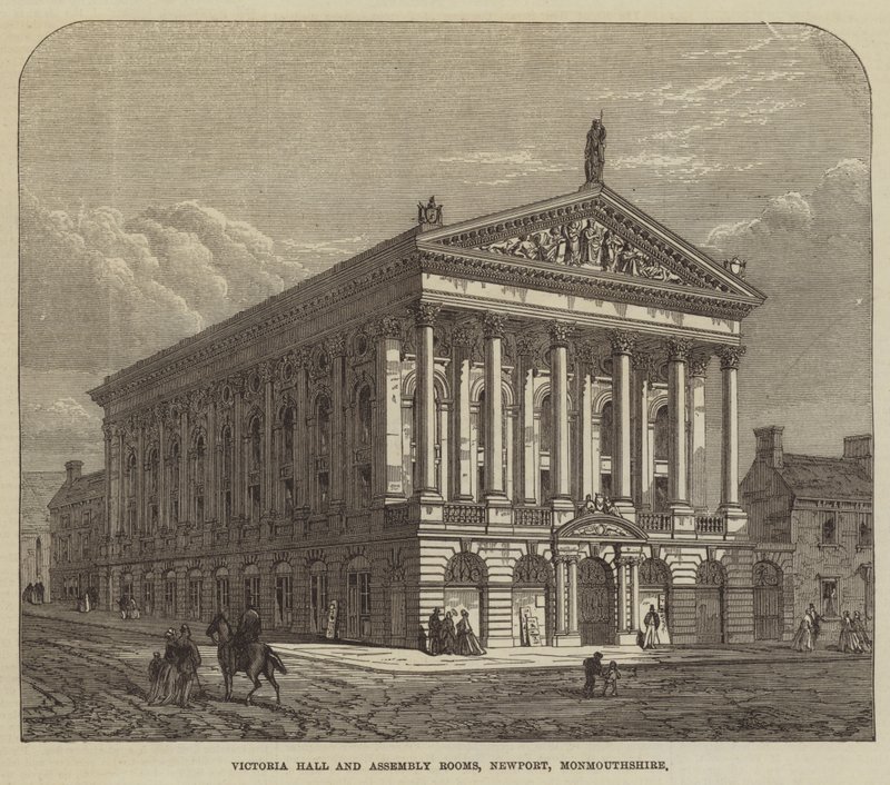 Victoria Hall and Assembly Rooms, Newport, Monmouthshire (gravering) av English School