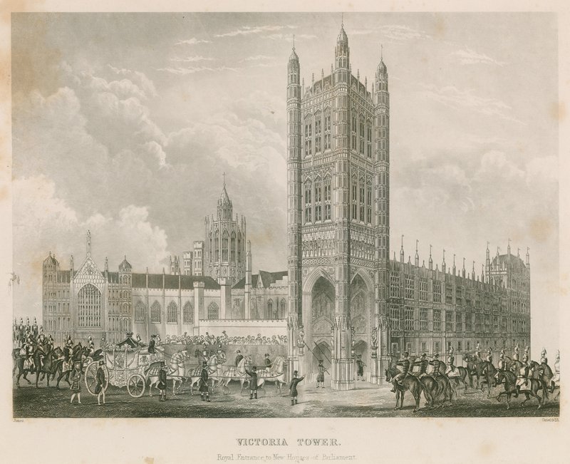 Victoria Tower, Palace of Westminster, London av English School