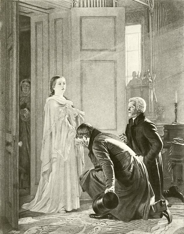 Victoria hilste som dronning (gravyr) av English School