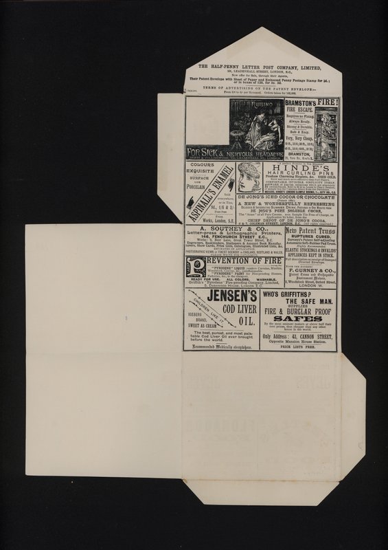 Viktoriansk halvpenny postpapir (litho) av English School