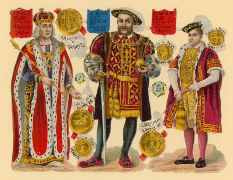 Viktoriansk skrap: Kong Henry VII, Kong Henry VIII, kong Edward VI av English School