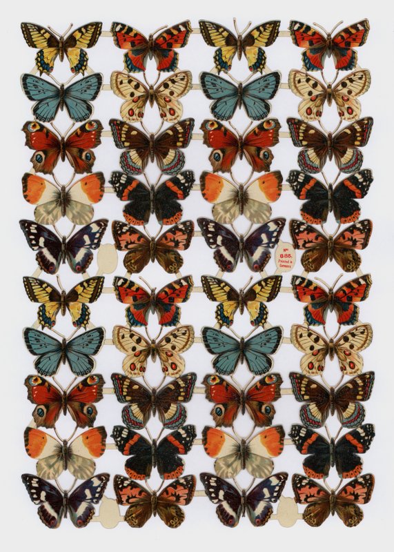 Viktorianske utklipp (chromolitho) av English School