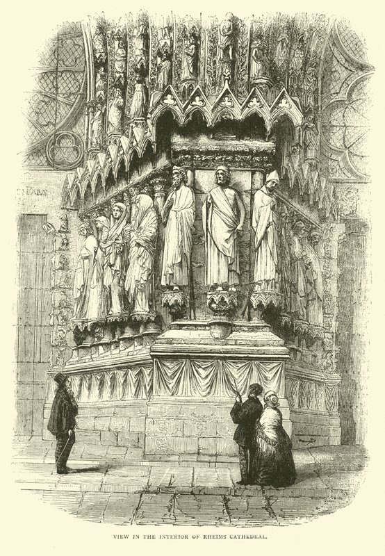 Utsikt i det indre av Reims katedral, september 1870 av English School