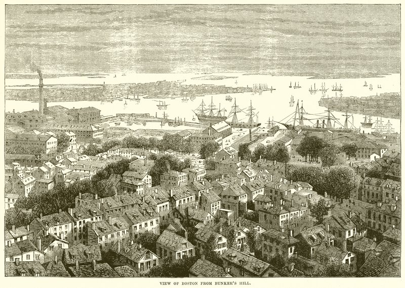 Utsikt over Boston fra Bunkers Hill av English School