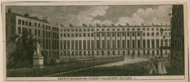 Utsikt over Guidford Street fra Queen Square av English School