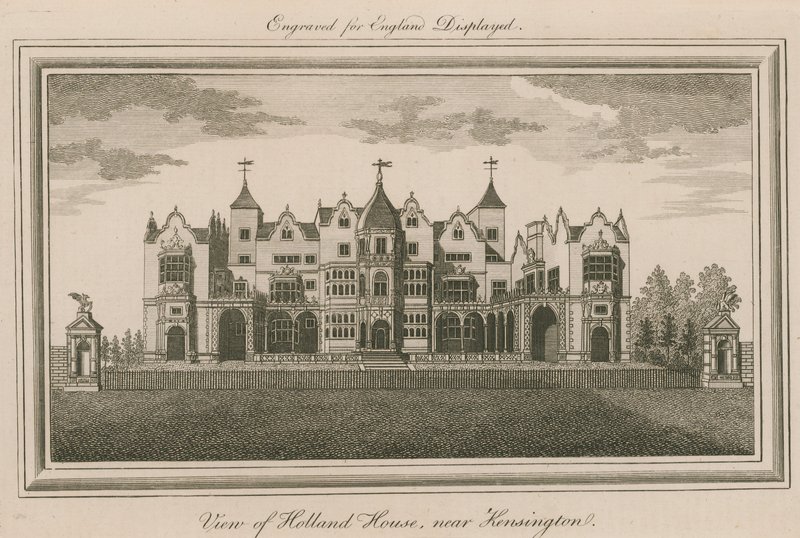 Utsikt over Holland House, nær Kensington av English School