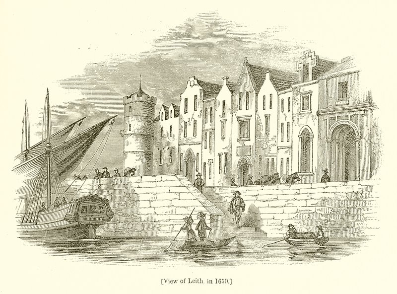 Utsikt over Leith, i 1650 av English School