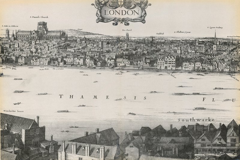 Utsikt over London av Wenceslaus Hollar, 1647 av English School