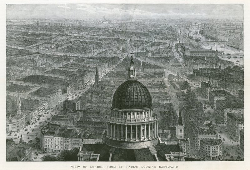 Utsikt over London fra St Pauls Cathedral, østover av English School