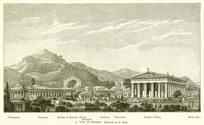 Utsikt over Olympia, restaurert av R Bohn av English School
