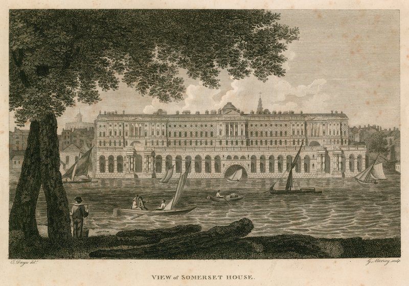 Utsikt over Somerset House, The Strand, London av English School
