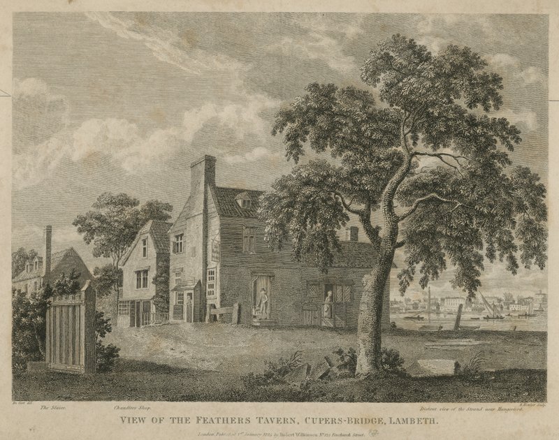 Utsikt over Feathers Tavern, Cupers Bridge, Lambeth av English School