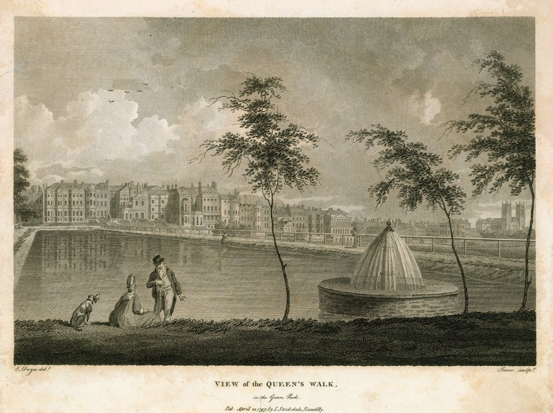 Utsikt over Queens Walk i Green Park av English School