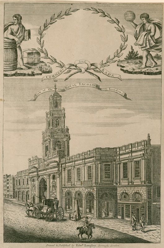 Utsikt over Royal Exchange, London av English School