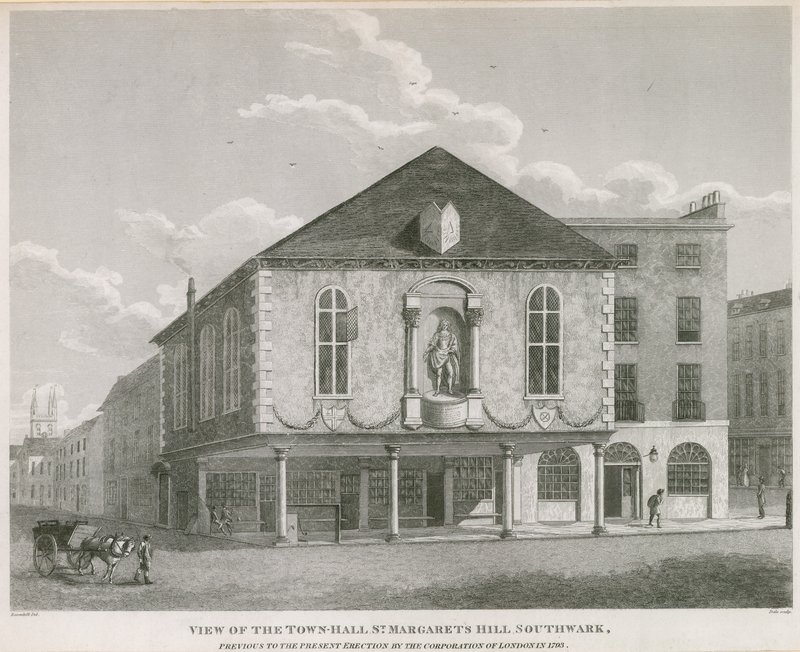 Utsikt over rådhuset, St Margarets Hill, Southwark av English School