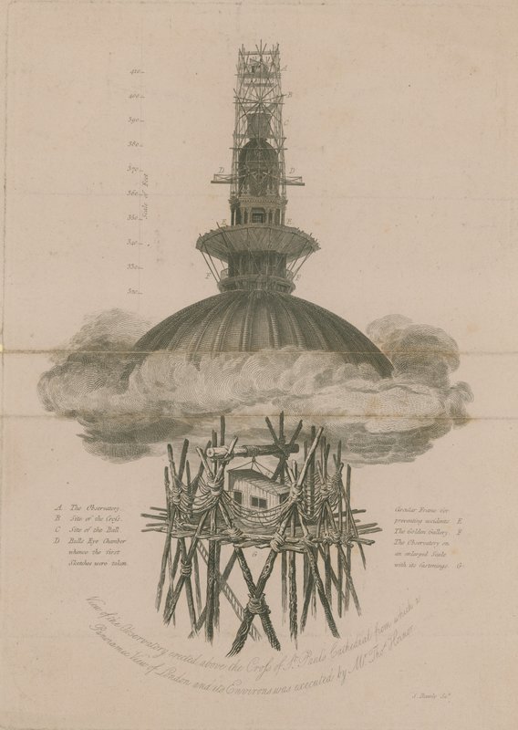 Utsikt over observatoriet reist over Cross of St Pauls av English School