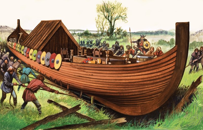 Viking Langskip av English School