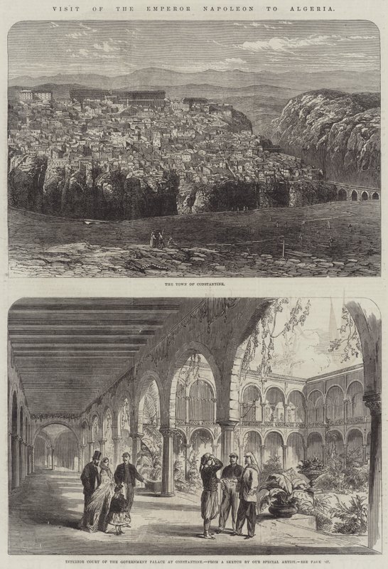 Besøk av keiser Napoleon i Algerie (gravering) av English School