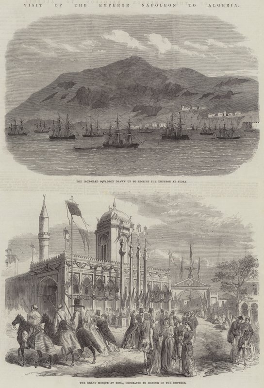 Besøk av keiser Napoleon i Algerie (gravering) av English School