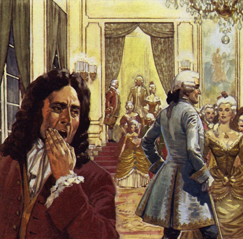 Voltaire deltok ofte i retten, men var aldri fornøyd der av English School