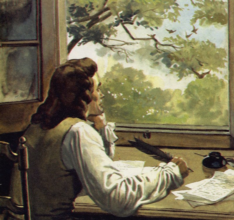 Voltaire ble forvist av sin far til landet hvor han brukte tiden på å lese og skrive av English School