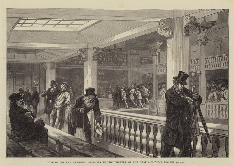 Stemme til nasjonalforsamlingen i Theatre of the Deaf and Dumb Asylum, Paris av English School