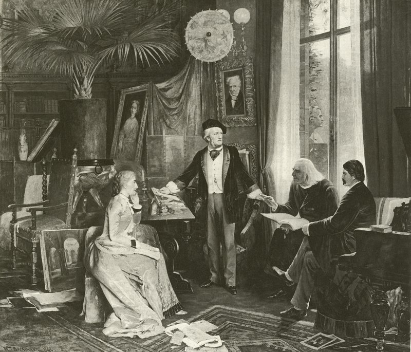 Wagner og vennene hans (gravyr) av English School