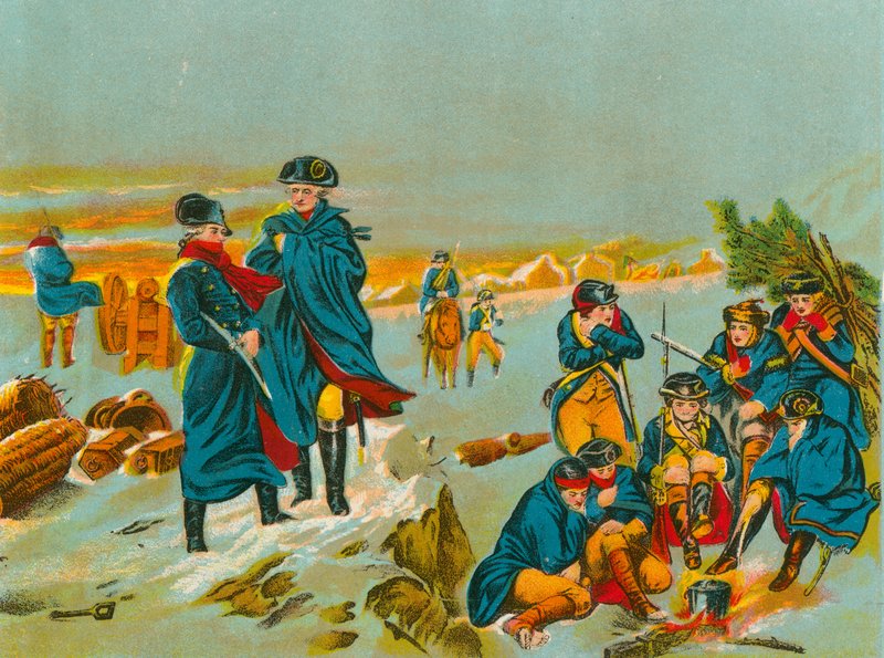 Washington og Lafayette ved Valley Forge av English School