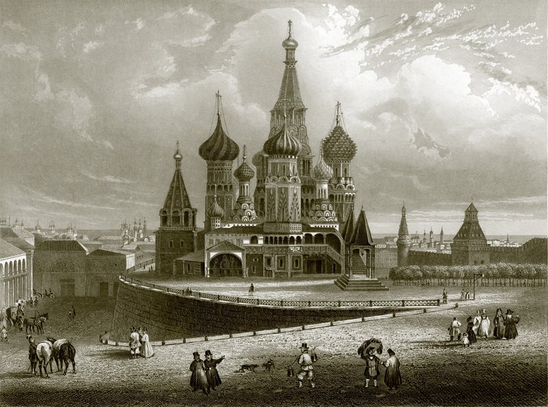 Wassili Blagennoi, eller katedralen St. Basil, Moskva av English School